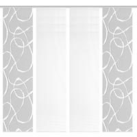 Flächenvorhang Ophelia 4er Set - Hellgrau/Weiß, KONVENTIONELL, Textil (60/260cm)