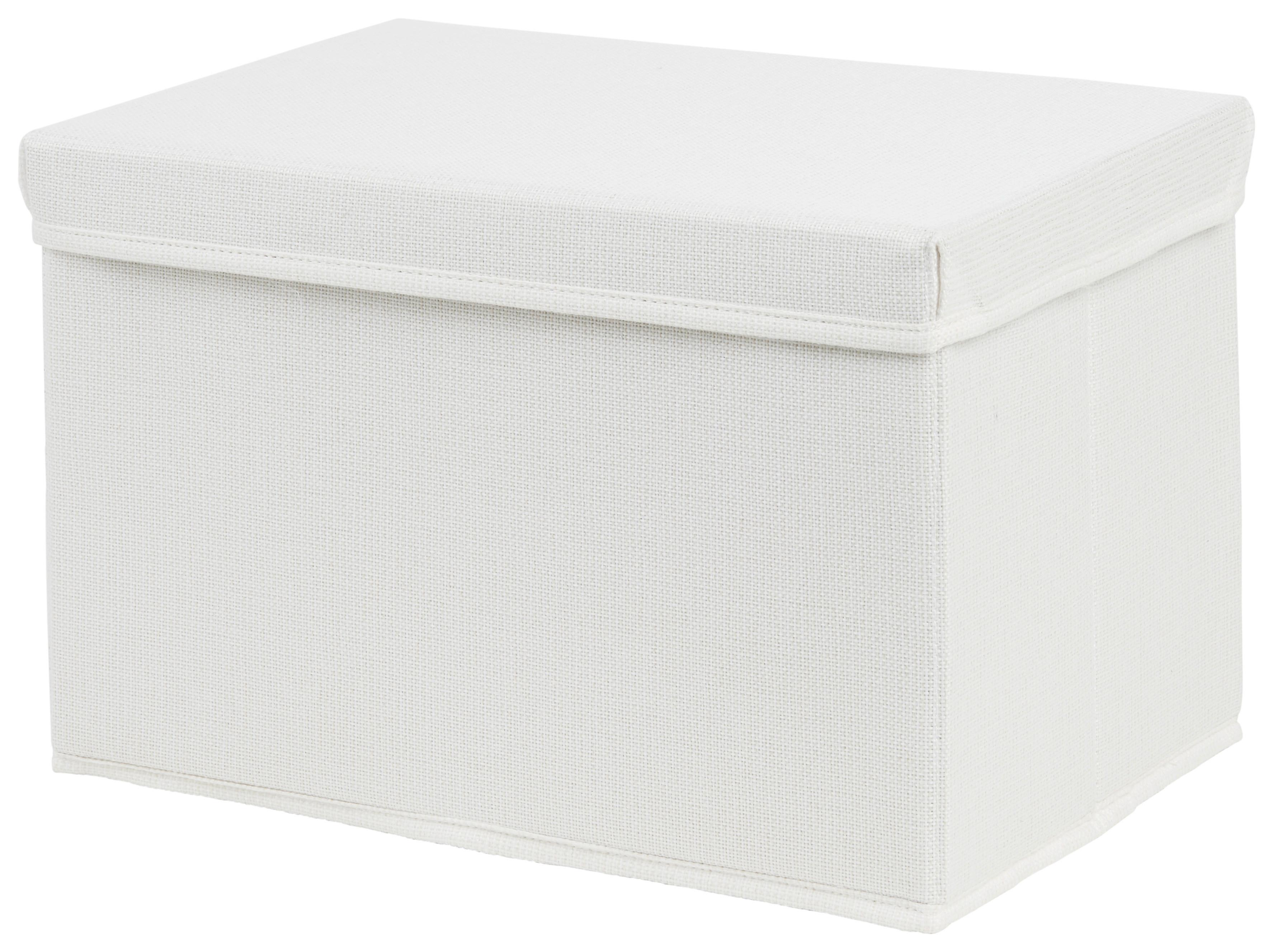 SKLÁDACÍ KRABICE CINDY - CA. 23L -EXT- - bílá, Moderní, karton/textil (38/26/24cm) - Mömax