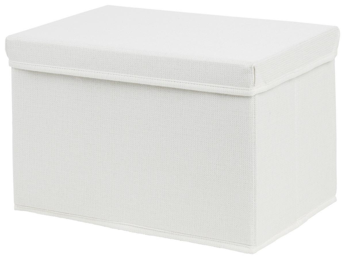 SKLÁDACÍ KRABICE CINDY - CA. 23L -EXT- - bílá, Moderní, karton/textil (38/26/24cm) - Mömax