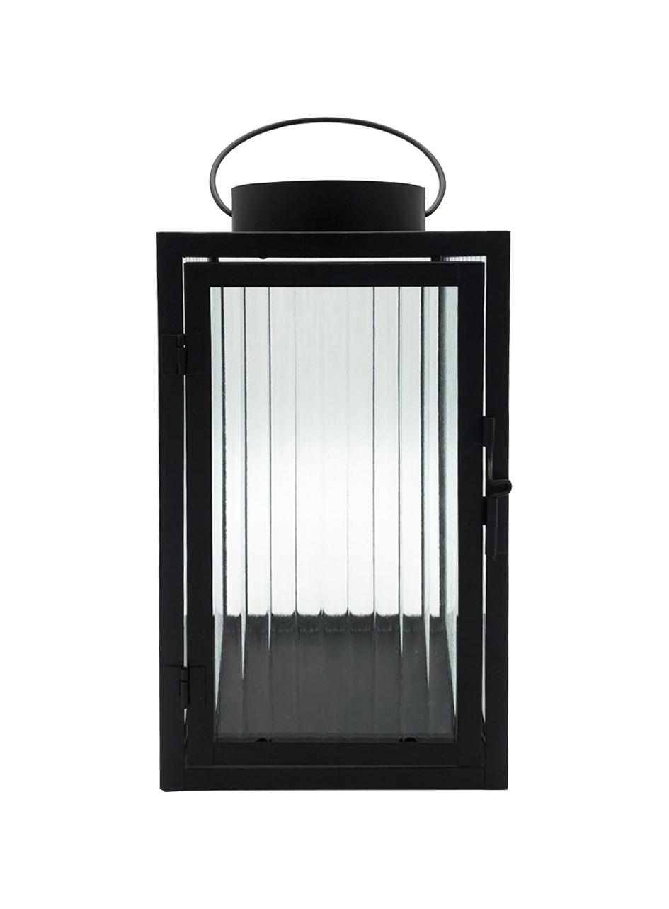 Lampáš Iron - čierna/číre, kov/sklo (15/28,5/15cm) - Modern Living