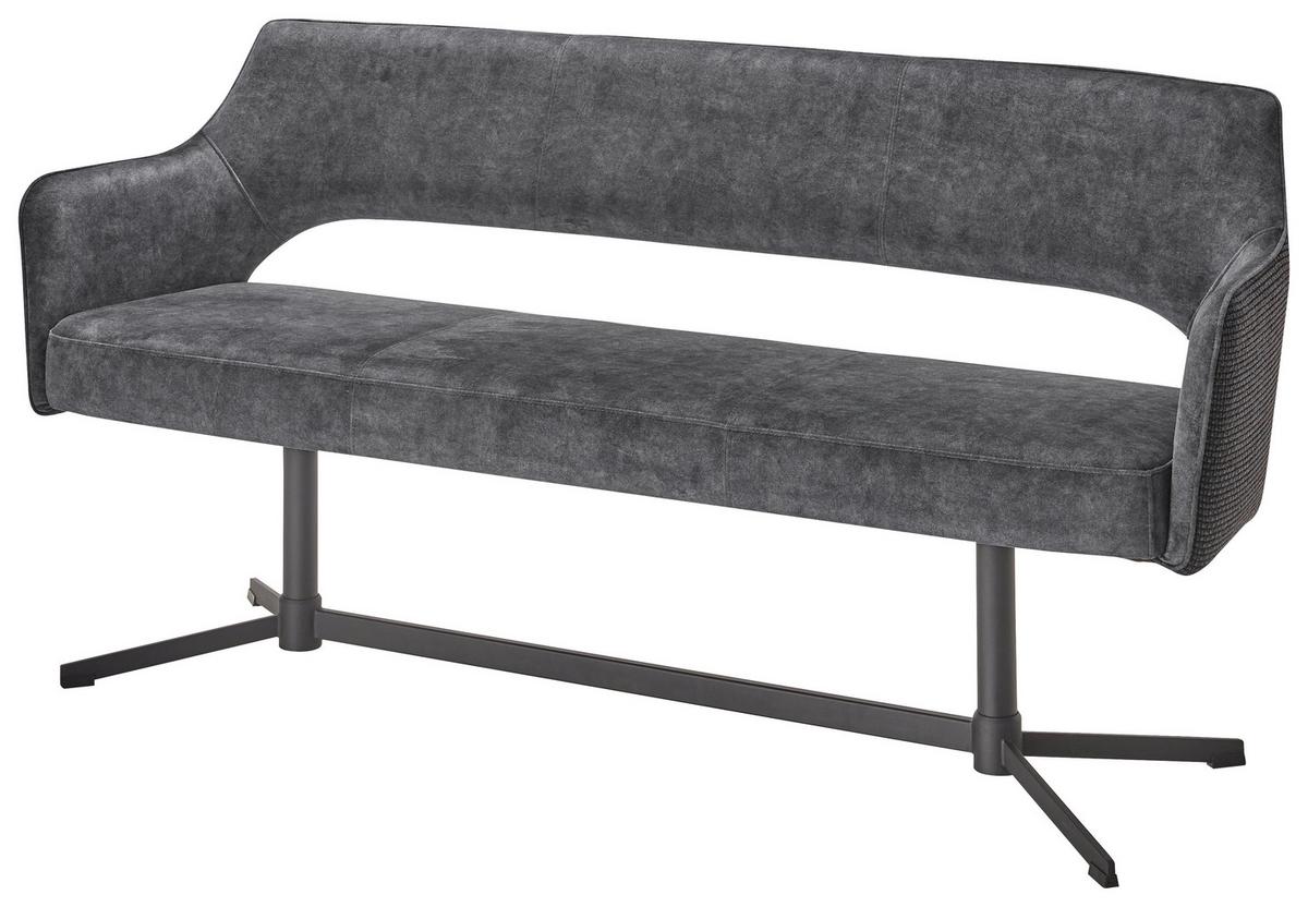 SEDACÍ LAVICE VALLETTA - černá/antracitová, Moderní, kov/textil (170/85/61cm) - Premium Living