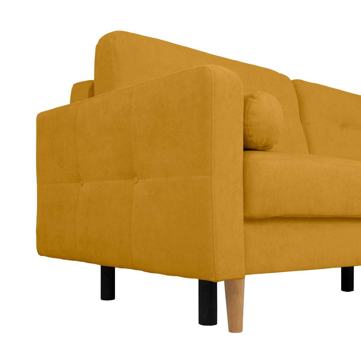 Schlafsofa Noret, Gelb B: 222 Cm - Gelb/Buchefarben, Design, Textil (222/93/99cm) - MID.YOU