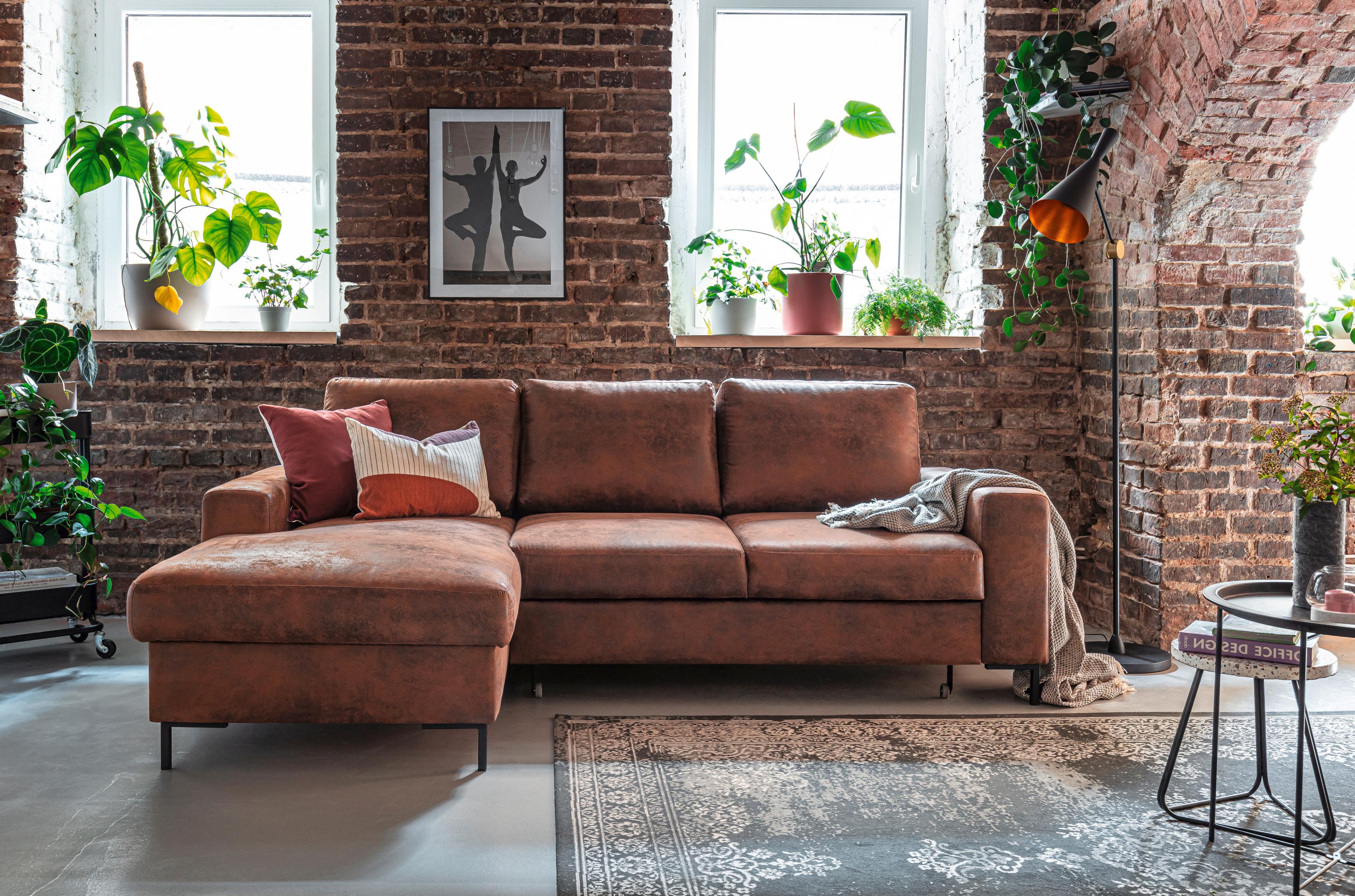 Ecksofa mit Schlaffunktion & Bettkasten Lofty Lilly Vintage