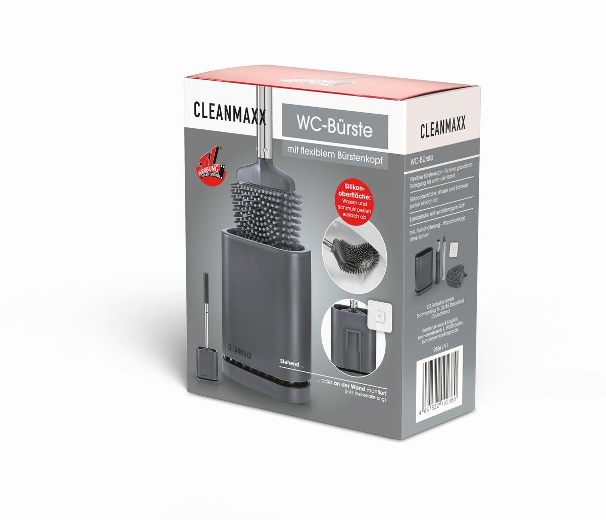 WC-BÜRSTE CLEANMAXX - Edelstahlfarben/Grau, Basics, Kunststoff/Metall (11,50/6,50/43cm) - CLEANMAXX