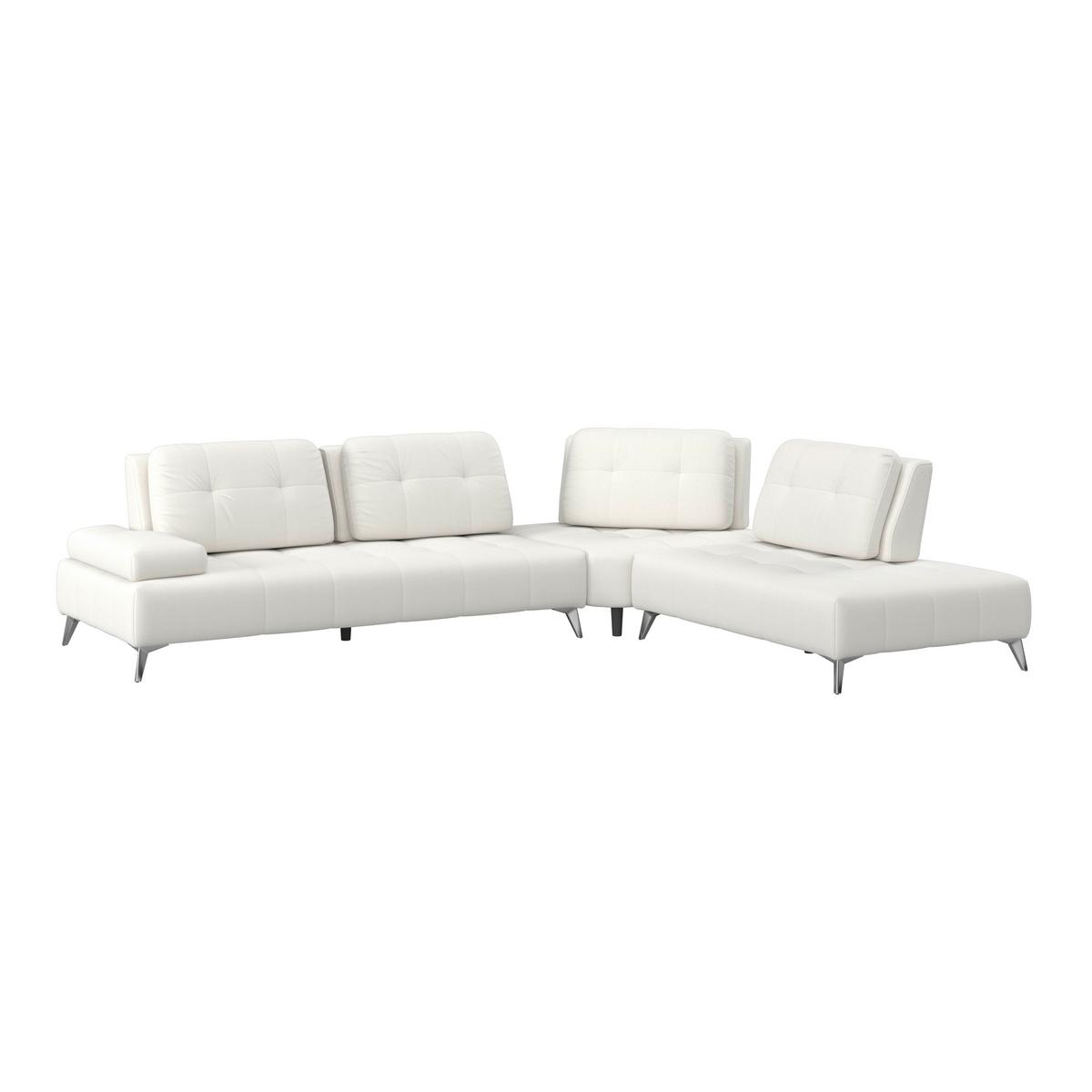 Sedací souprava ESTELLA krémová barva - krémová/tmavě šedá, Moderní, kov/dřevo (326/85/270cm) - Bessagi Home