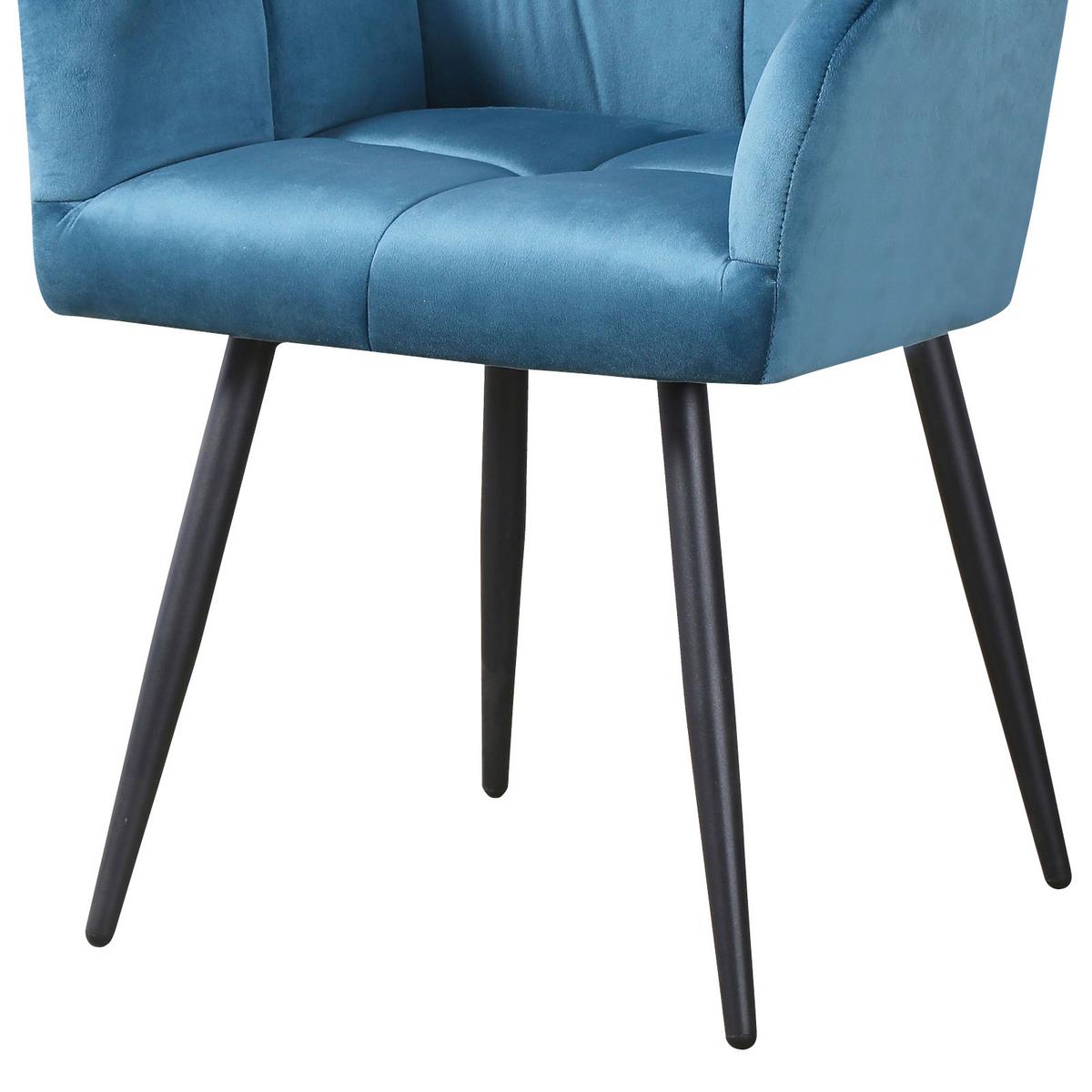 Armlehnstuhl Clair Blau/ Schwarz Gepolstert - Blau/Schwarz, MODERN, Textil/Metall (60/86/62cm)