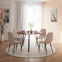 Jedálenský stôl MALMO 120 - čierna/farba akácie, Modern, kov/drevo (120/120/76cm) - Bessagi Home