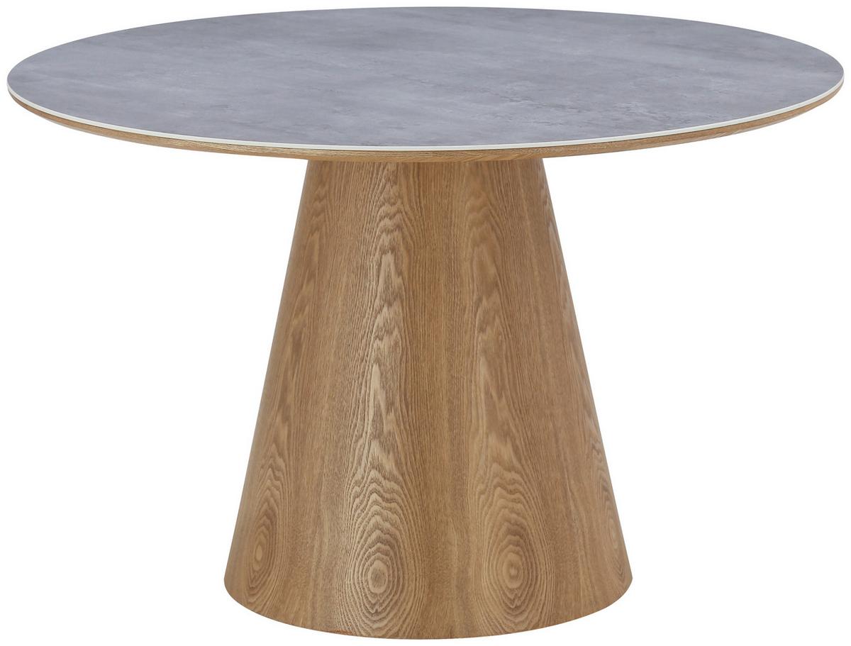 Esstisch Aiden Keramikplatte Grau, B: 120 cm - Eichefarben/Grau, MODERN, Holz/Keramik (120/75/120cm) - MID.YOU