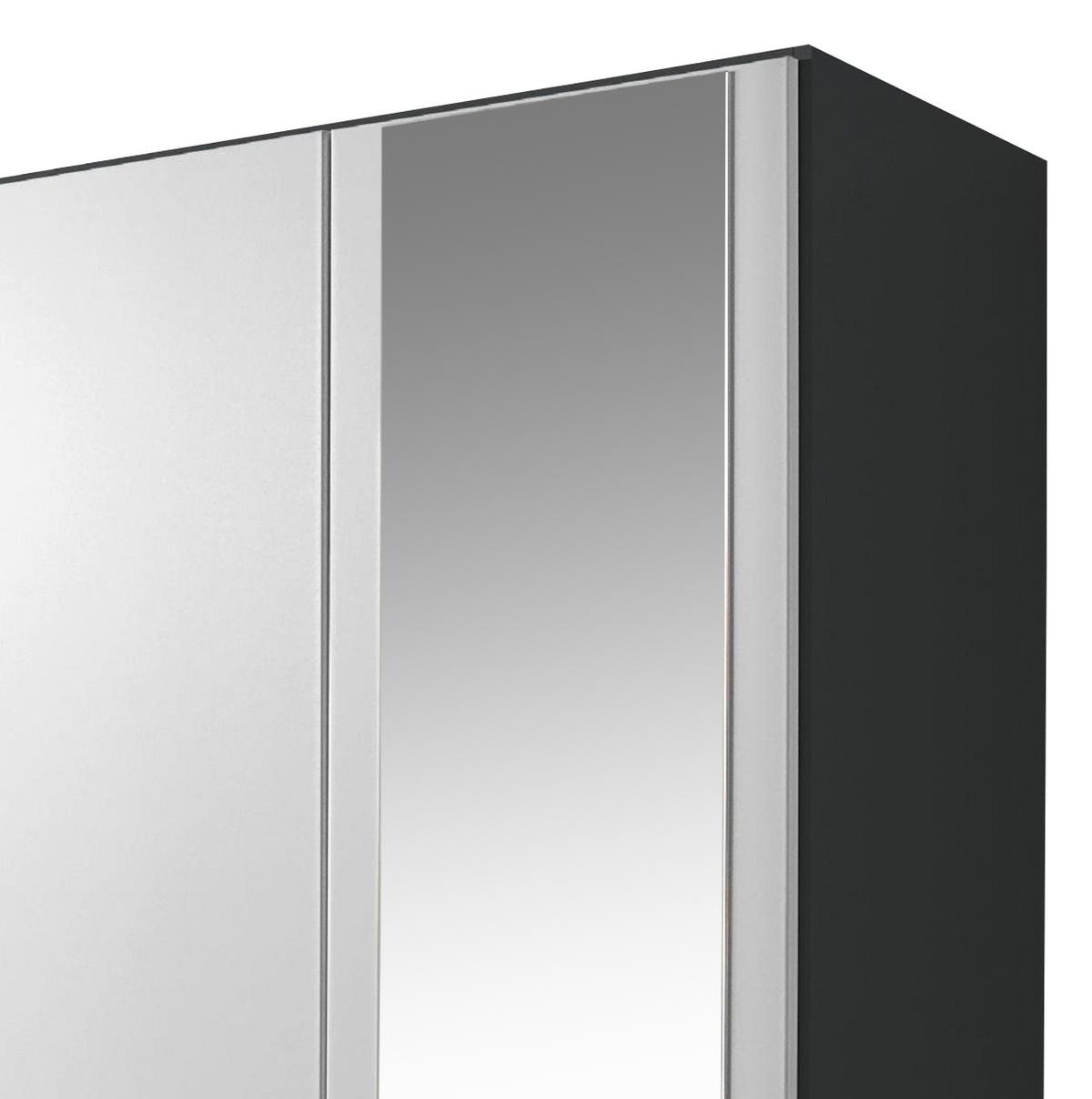 Drehtürenschrank Mit Spiegel + Lade 136cm Tübingen, Weiß/grau - Weiß/Grau, Design, Glas/Holzwerkstoff (136/197/54cm) - Rauch Möbel