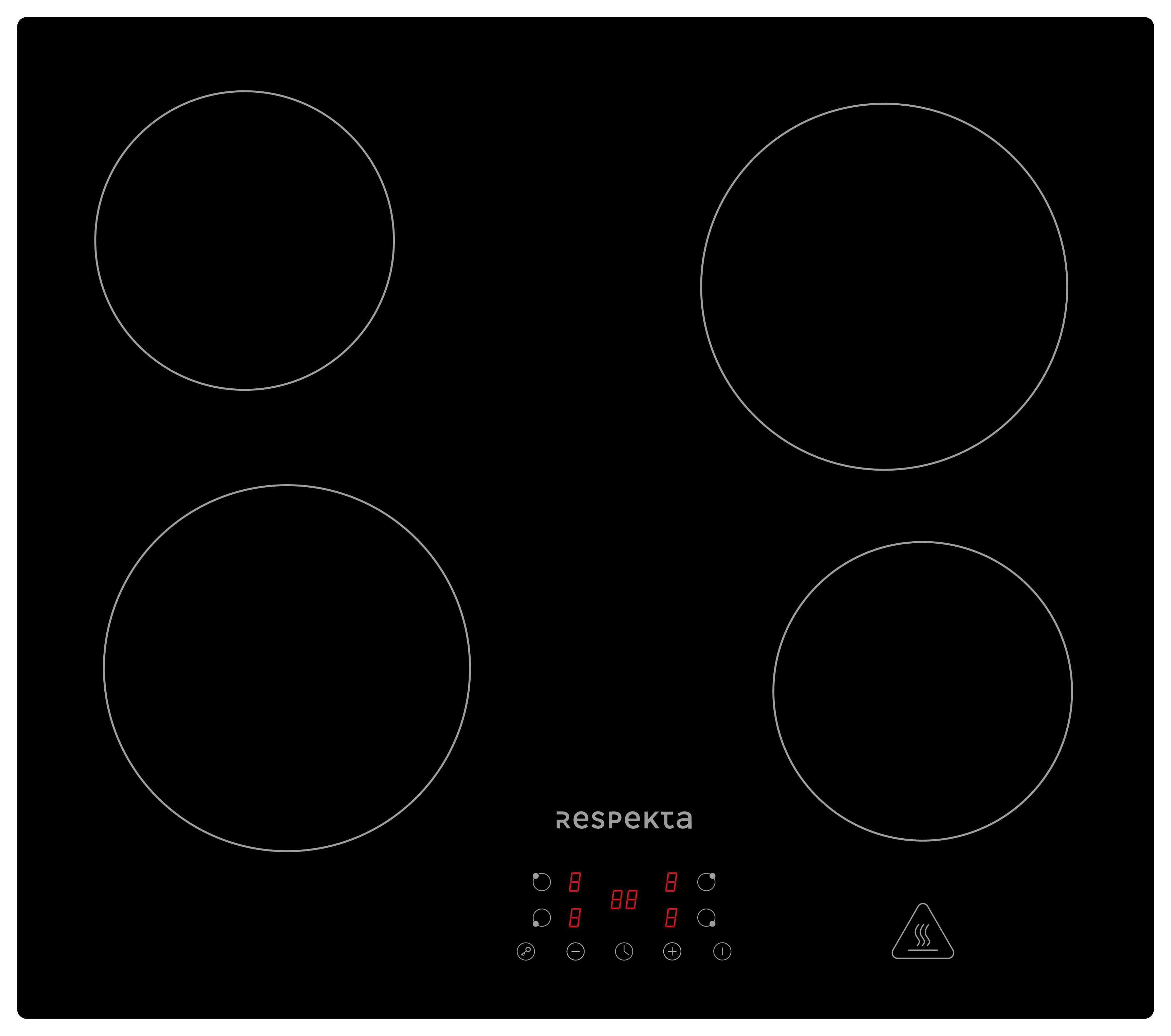 Backofenset Respekta Aset7004400 - Schwarz, Trend, Glas/Metall (59,5/59,5/56,5cm) - Respekta