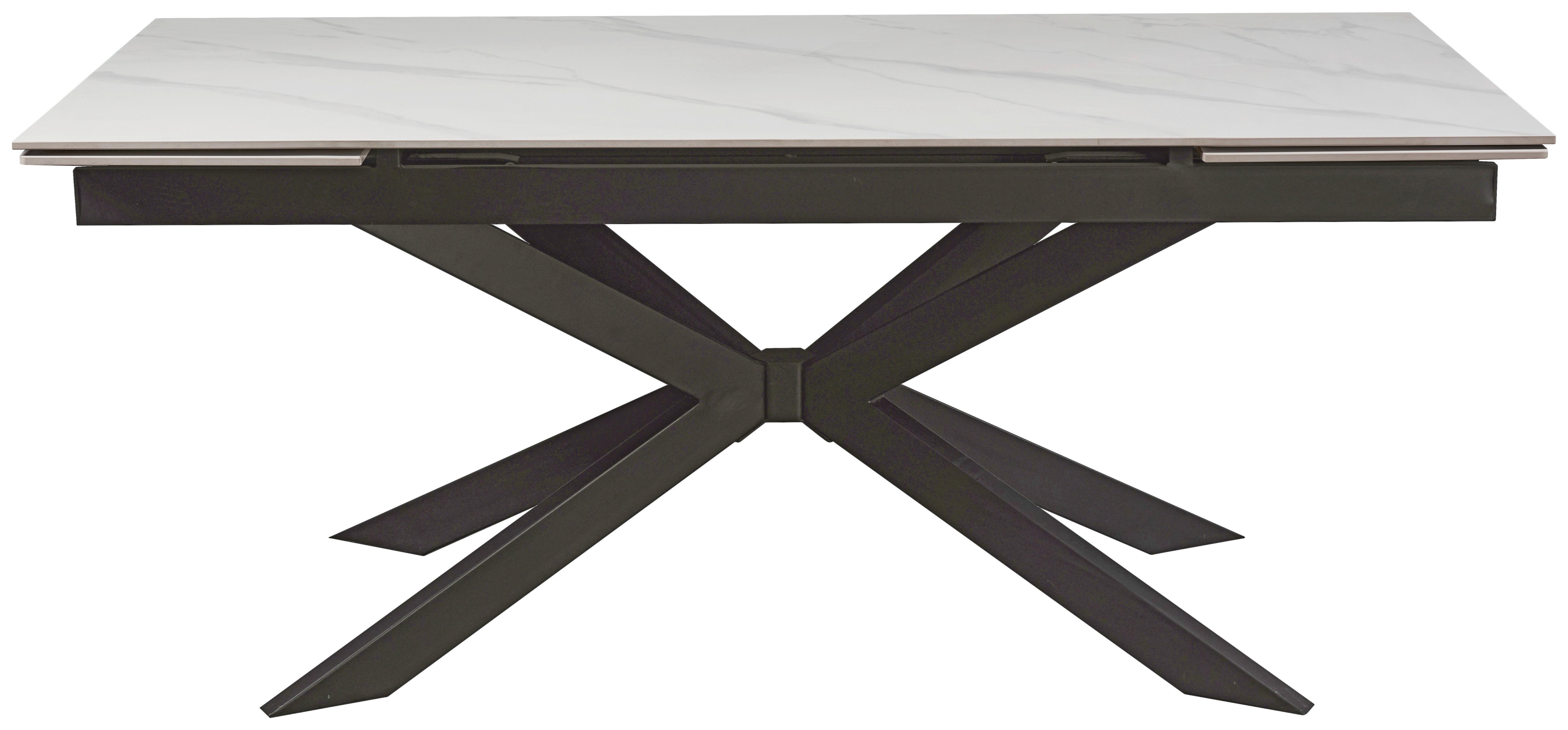 Rozťahovací stôl LEON 180-260x90 - čierna/biela, Modern, kov/keramika (180-260/90/76cm) - Premium Living