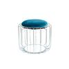 Beistelltisch/pouf 2 In 1 Comfortable Silber/petrol - Silberfarben/Petrol, Basics, Glas/Holzwerkstoff (50/50/45cm) - Kayoom