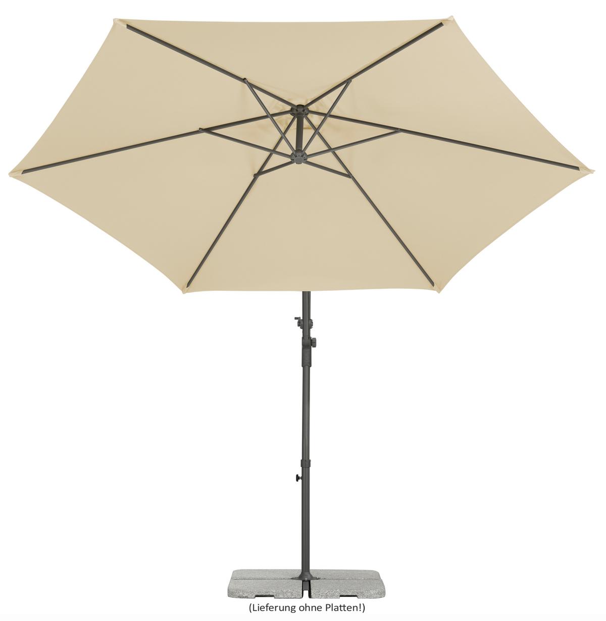 Ampelschirm 278x263x300 cm Naturfarben - Anthrazit/Naturfarben, Basics, Textil/Metall (278/263/300cm) - Schneider