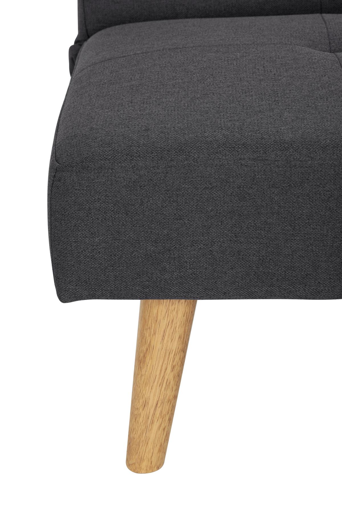 Schlafsofa Dunkelgrau Volos 178x88 cm - Dunkelgrau/Naturfarben, Basics, Textil (178/76/88cm) - MID.YOU