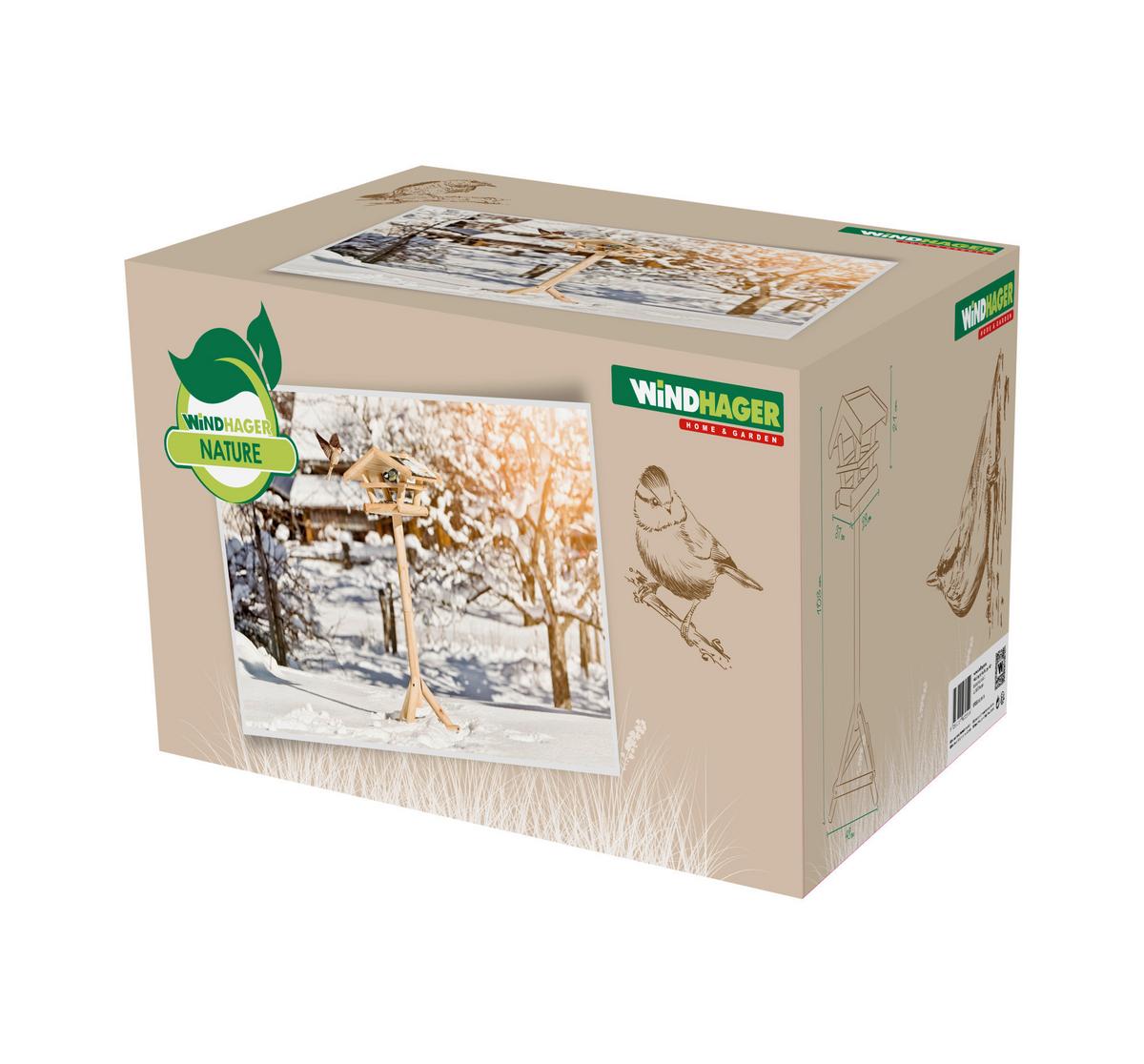 Vogelfutterhaus Mit Dreibein Bxhxt: 48x103x48 Cm - Naturfarben, Basics, Holz (48/103/48cm) - Windhager