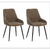 Stuhl-Set Cannes Braun/Taupe B: 52 cm - Taupe/Schwarz, MODERN, Textil/Metall (52/86/44cm) - MID.YOU