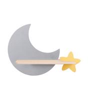 Kinderwandleuchte 21-75574 moon - Grau, Basics, Holz/Holzwerkstoff (39.5/12/27.5cm)