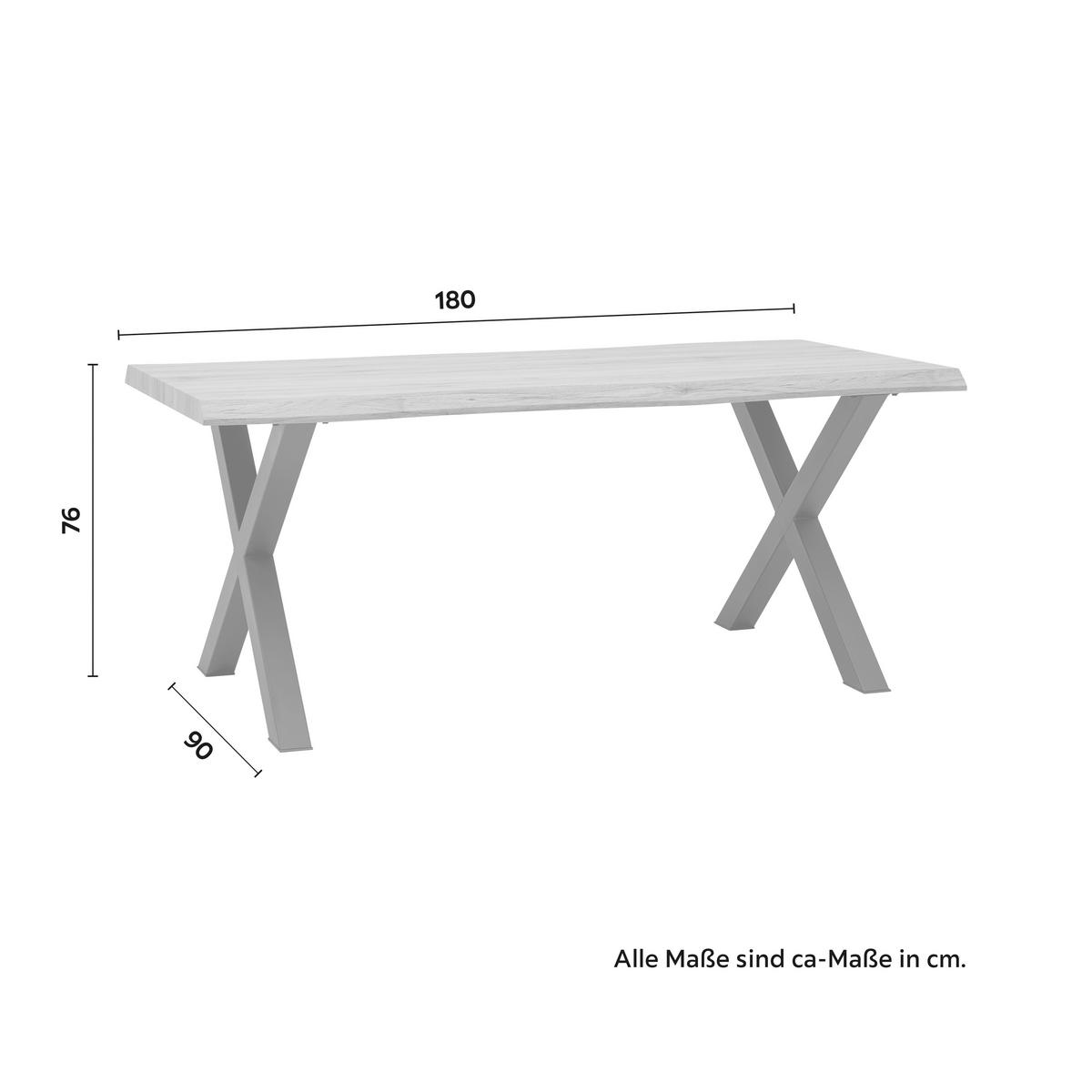 Jedálenský stôl RICO 180x90 cm - čierna/farba duba, Modern, kov/drevo (180/90/76cm) - Bessagi Home