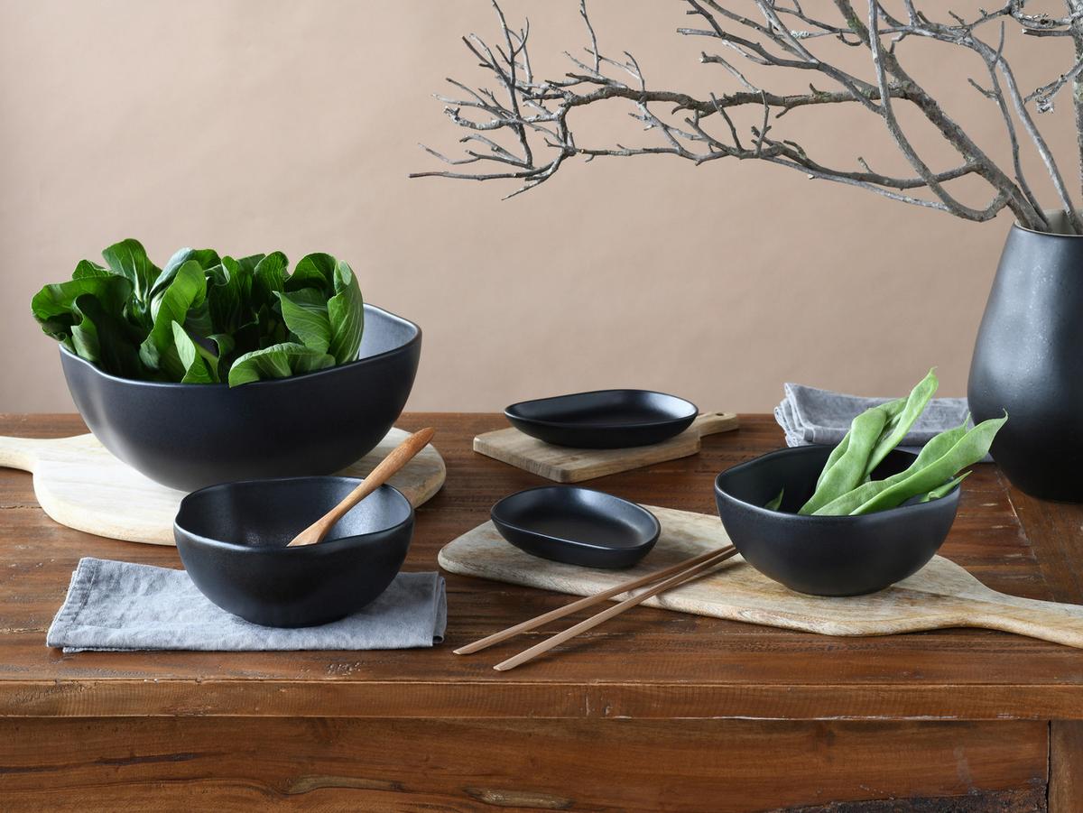 Jídelní souprava 12-dílná - černá, Basics, keramika (42/39/36cm) - Creatable