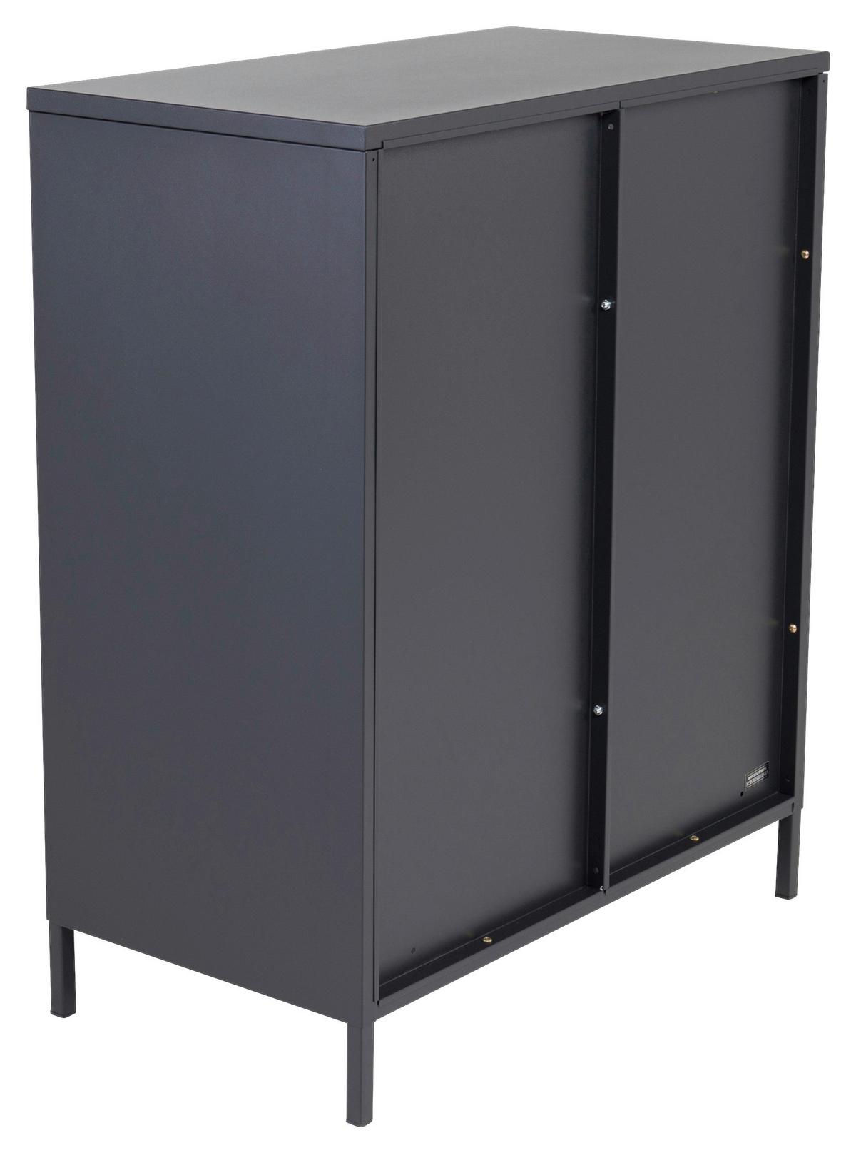 Sideboard Acero - Schwarz, Design, Glas/Metall (80/97/43cm) - Livetastic
