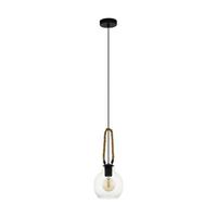 Hängeleuchte 43617_roding - Schwarz/Braun, Design, Glas/Holz (18/110cm) - Eglo