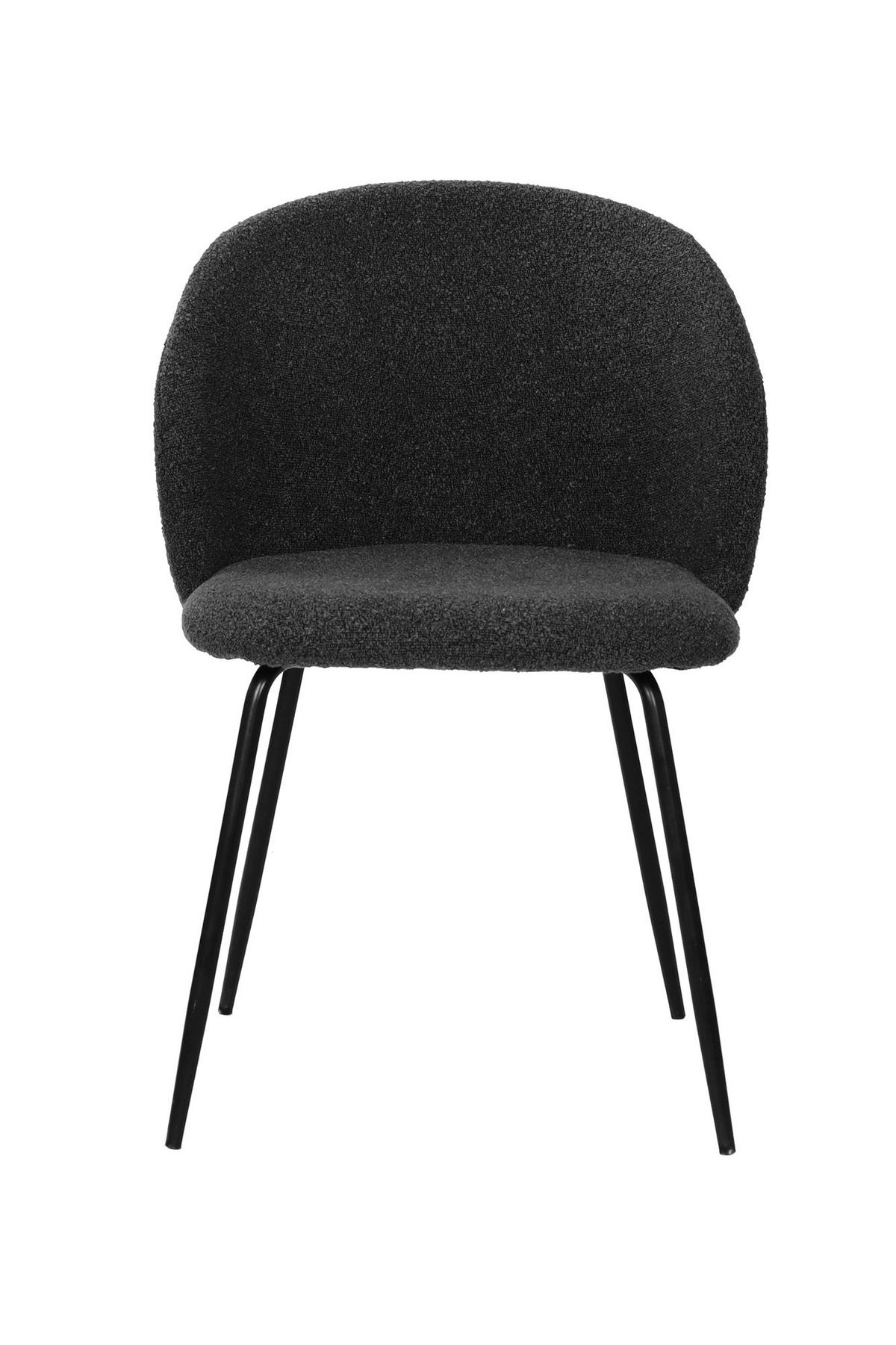 STUHL-SET Schwarz 2-teilig - Schwarz, MODERN, Textil/Metall (60/78/48cm) - MID.YOU