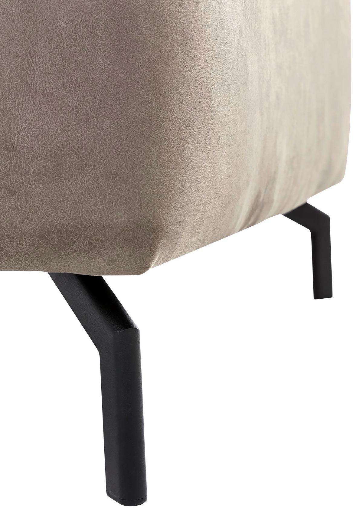 Ecksofa California - Beige/Schwarz, MODERN, Textil (233/305cm) - Trendmanufaktur