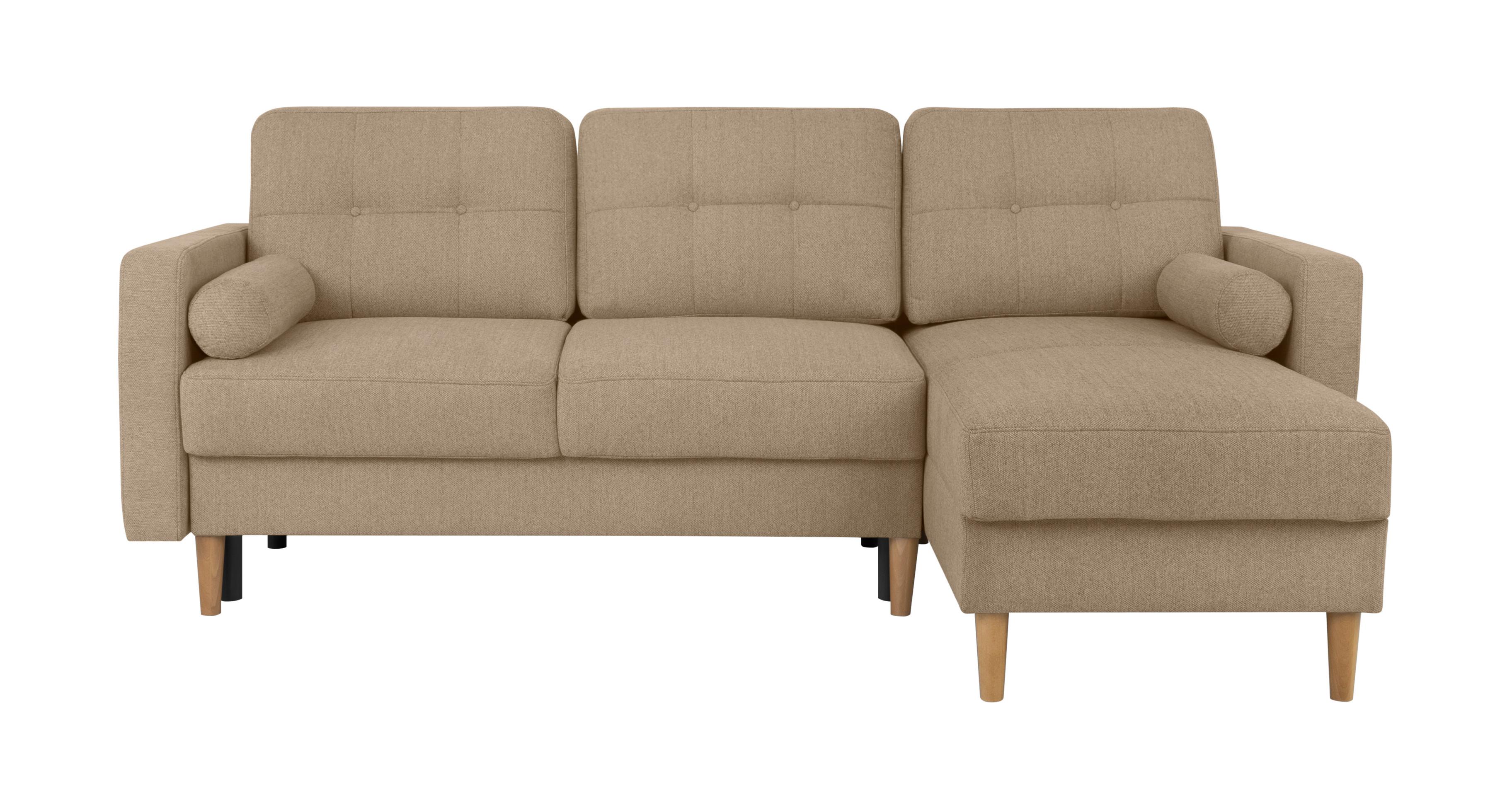 Ecksofa Noret, Hellbraun S: 223x157 Cm - Hellbraun/Buchefarben, Design, Textil (223/157cm) - MID.YOU