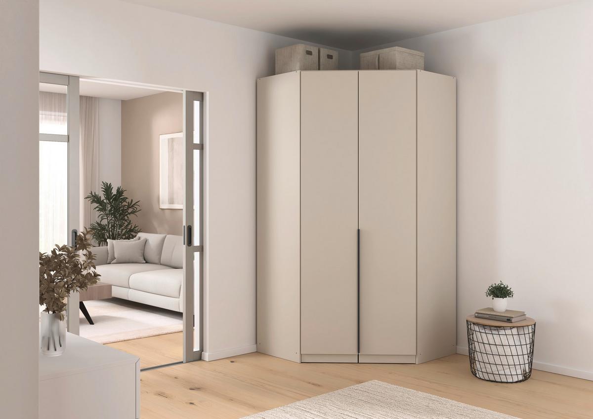 Eckschrank 117 cm Alabama Super Champagner - Champagner, MODERN, Holzwerkstoff (117/229/117cm)