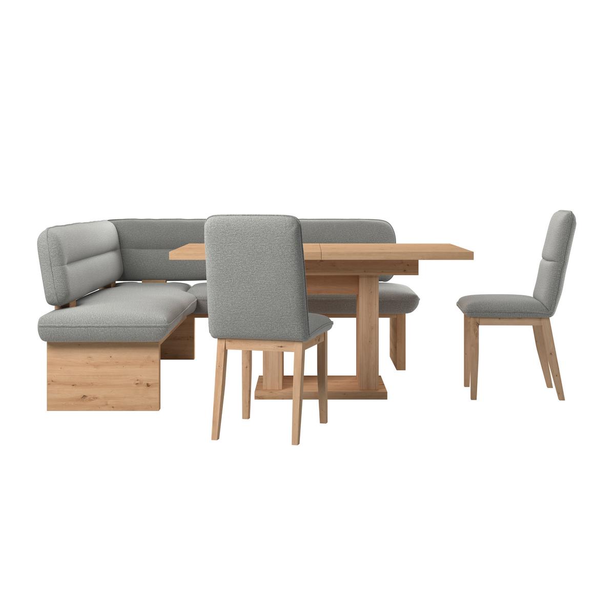 Eckbank Beluna Ii Webstoff Hellgrau, B: 170cm - Eichefarben/Hellgrau, KONVENTIONELL, Holz/Textil (170/232cm) - James Wood