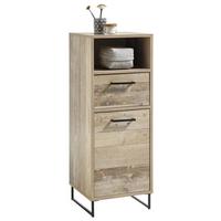 Unterschrank mit Lade Roof B: 38 cm Old Style Eiche Dekor - Eichefarben/Schwarz, KONVENTIONELL, Holzwerkstoff (38/102/37cm) - MID.YOU