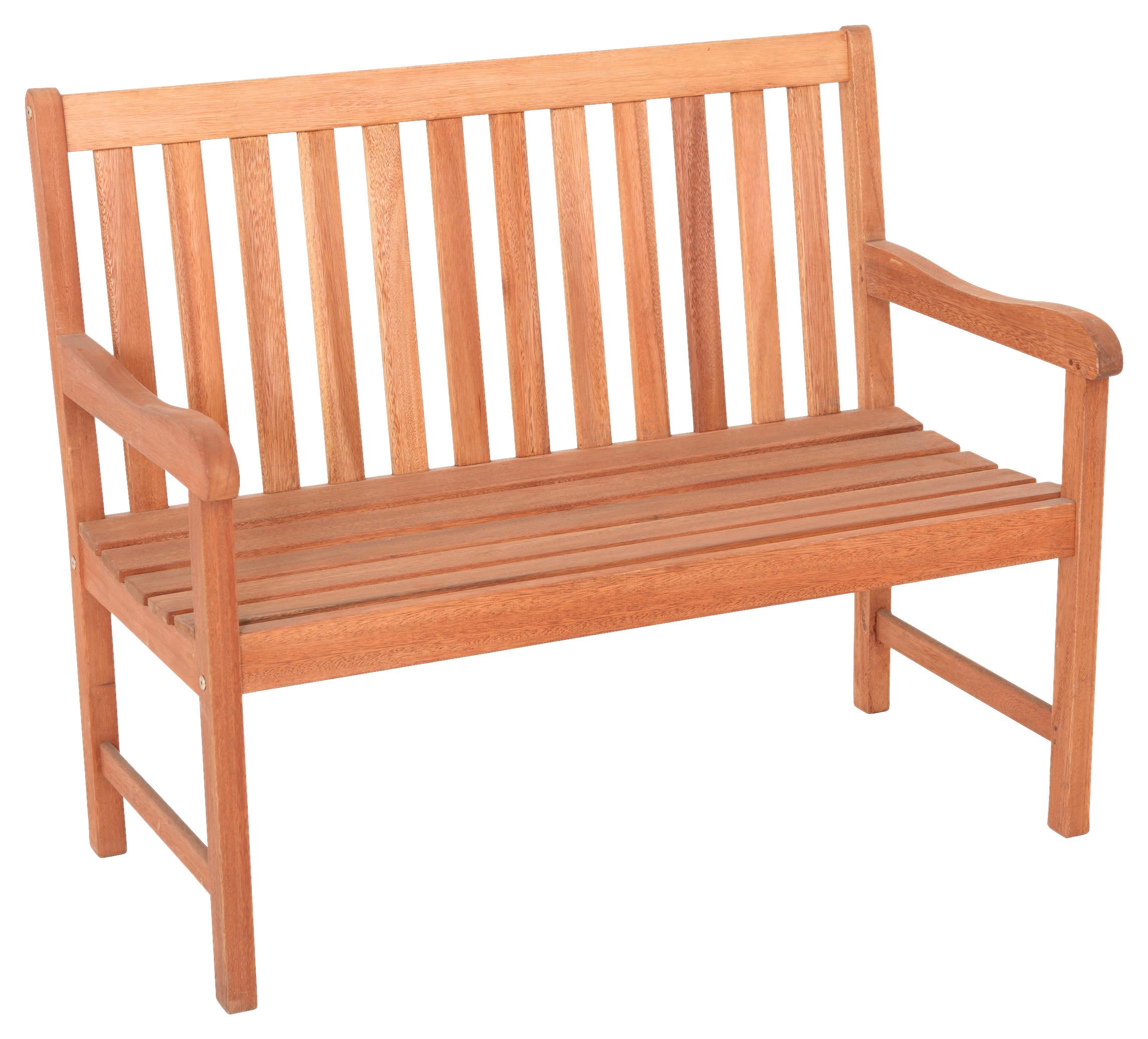 Gartenbank Echtholz 2-sitzer Santos Mit Rückenlehne - Naturfarben, Basics, Holz (107/89/58cm) - Gardenson