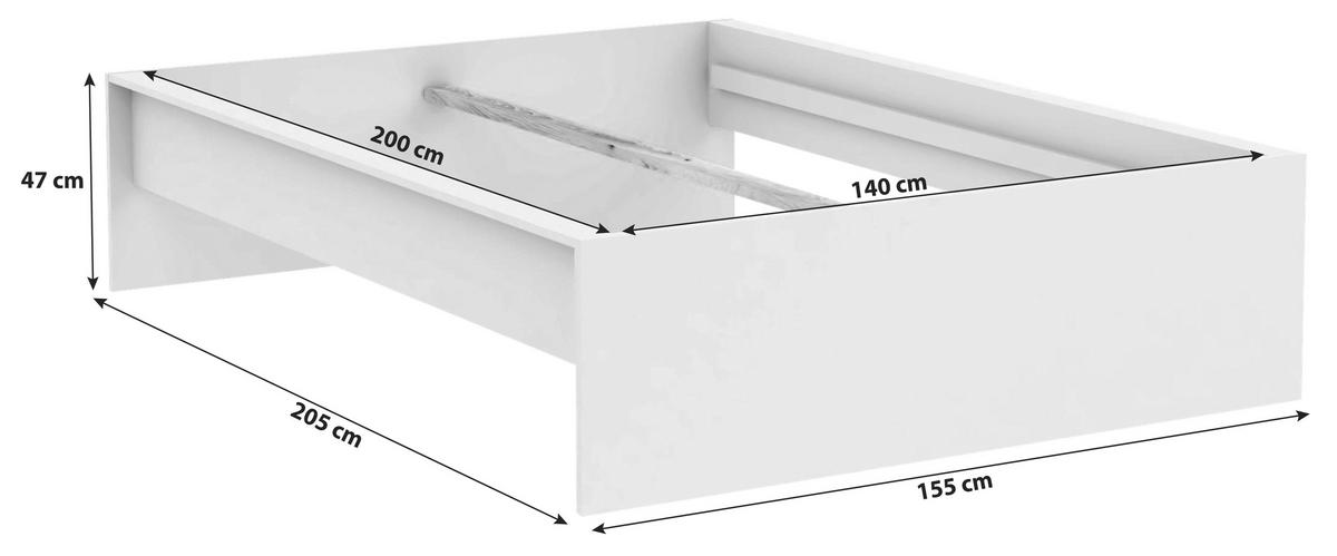POSTEĽNÝ RÁM UNIT 140 - biela, Konventionell, kompozitné drevo (140/200cm) - Ondega
