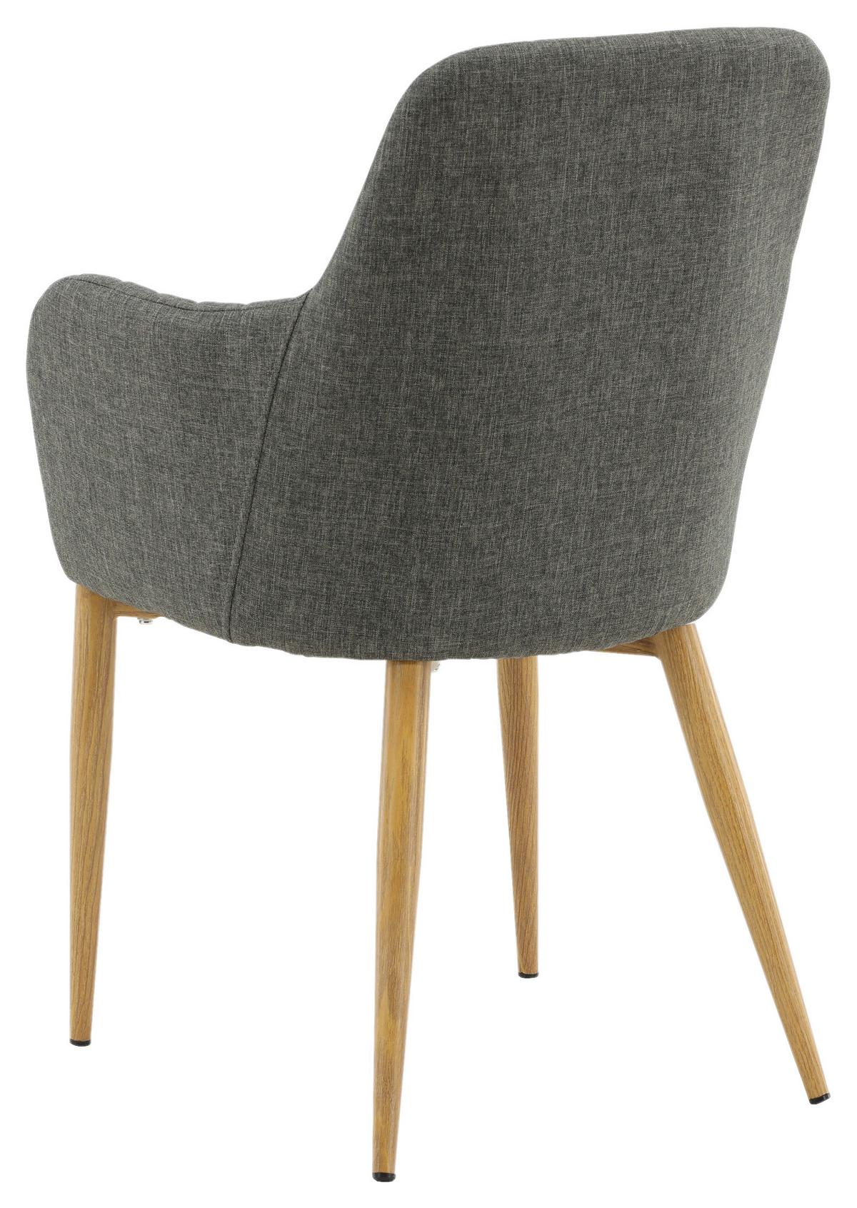Stuhl-Set Comfort - Dunkelgrau/Naturfarben, Design, Textil/Metall (57/93/62cm) - Livetastic