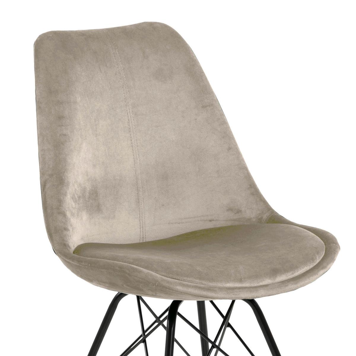 Stolička ERIS zamat - čierna/piesková, Trend, kov/textil (48,5/85,5/54cm) - Carryhome