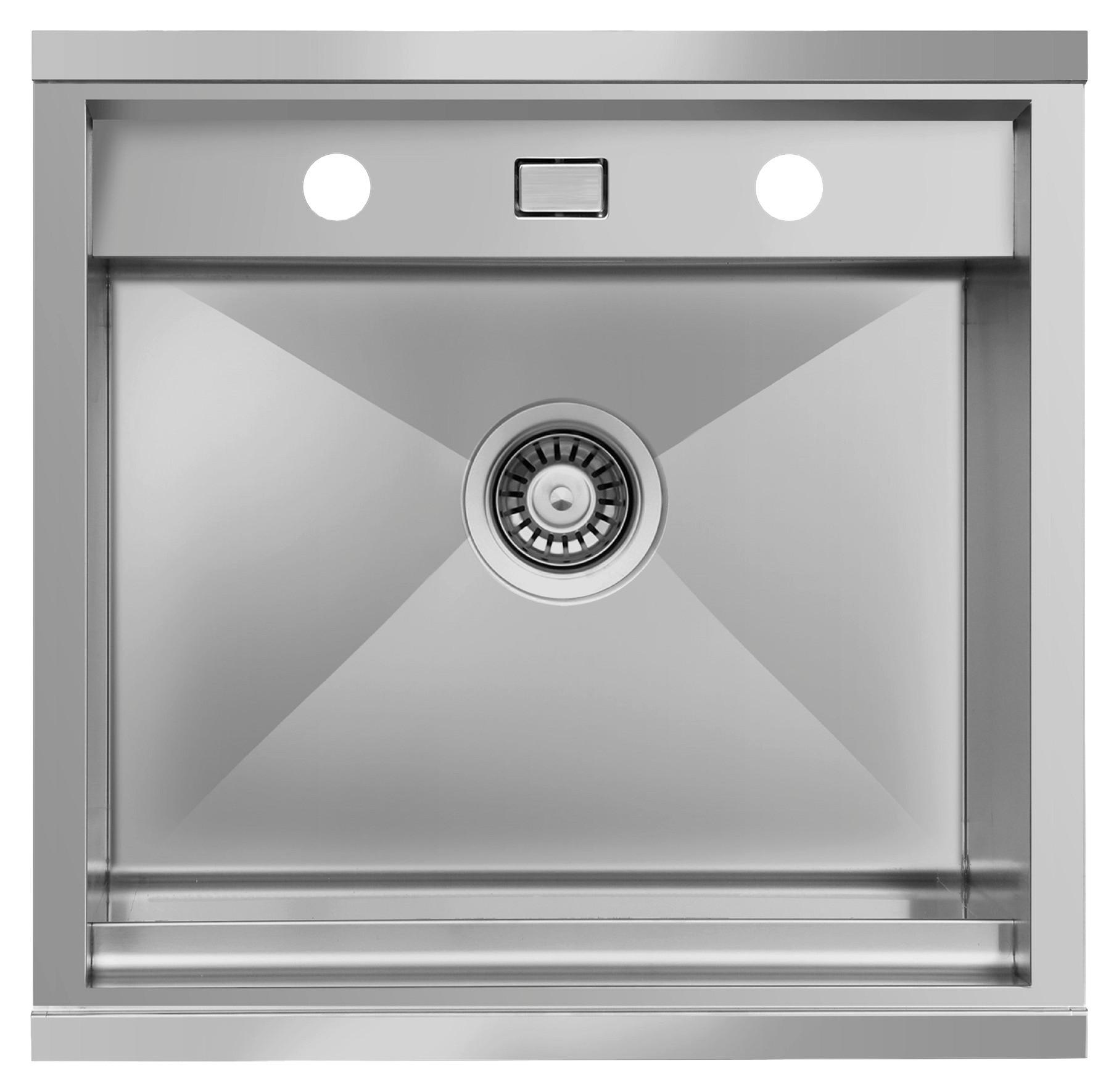 Spüle California Edelstahl 52x24,5 Cm - Edelstahlfarben, Basics, Metall (52/24,5/50cm) - Respekta