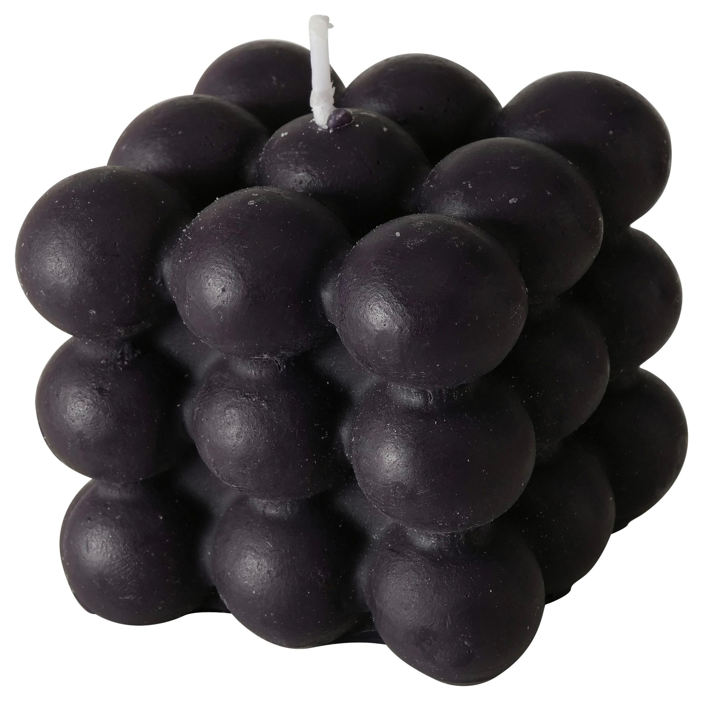 SVIEČKA BUBBLE I - čierna, Basics, parafín/prírodné materiály (5,8/6/5,8cm) - Modern Living