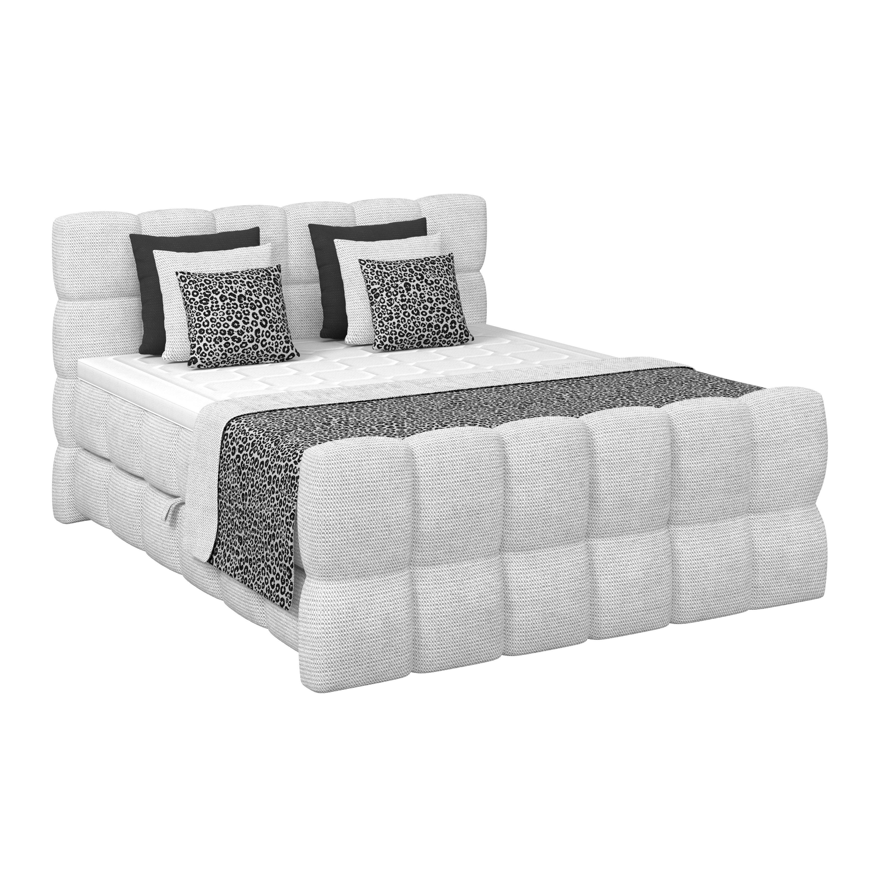 Boxspringbett Brisbane inkl. Bettkasten 200x200 - Grauweiß/Schwarz, Trend, Holz/Holzwerkstoff (200/200cm) - Sembella