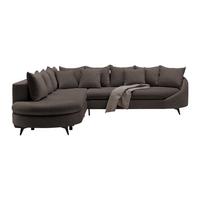 Rohová sedačka AXEL, ľavá, mokka ženilka - čierna/mokka, Modern, kov/textil (291/250cm) - Mömax