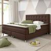 Boxspringbett mit Topper 180x200 cm Köln-Bk - Silberfarben/Braun, KONVENTIONELL, Textil (180/115/210cm) - MID.YOU