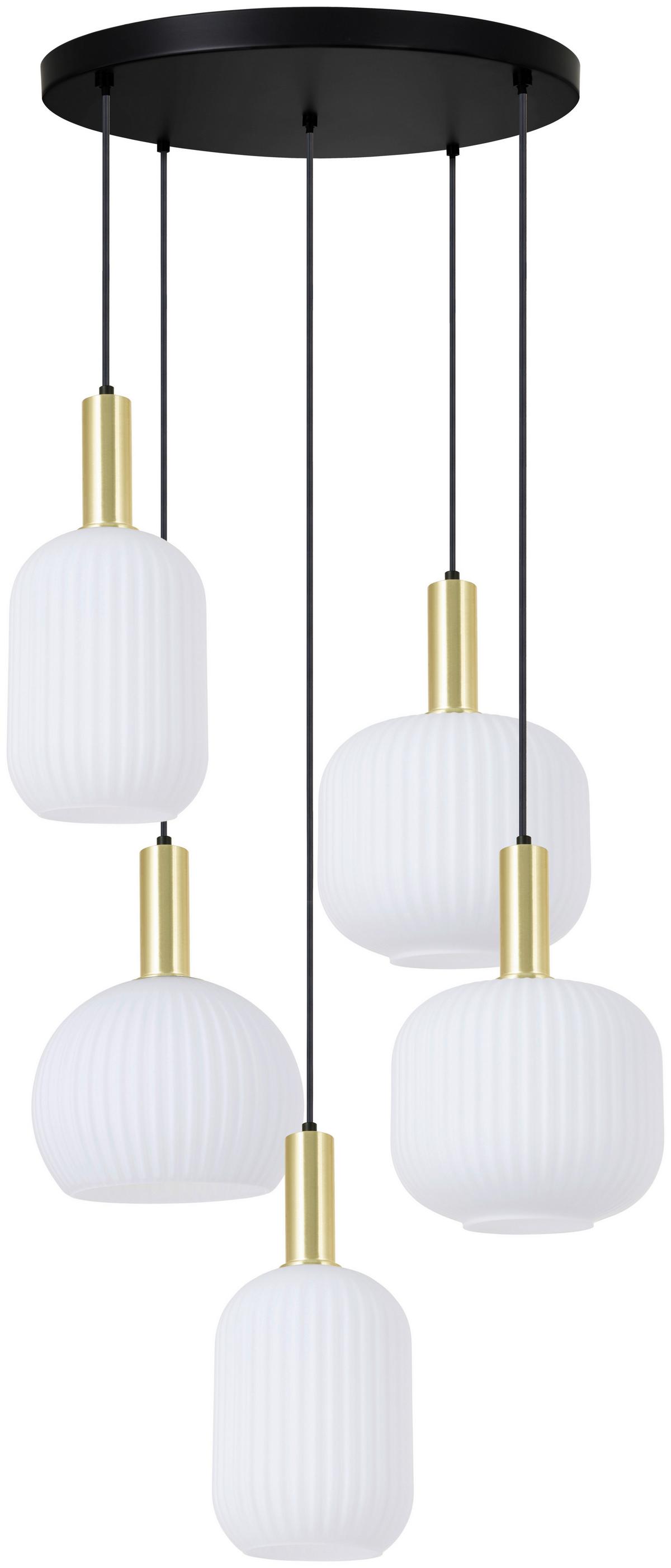 Hängeleuchte Scher - Goldfarben/Schwarz, MODERN, Glas/Metall (54/57,5/150cm)