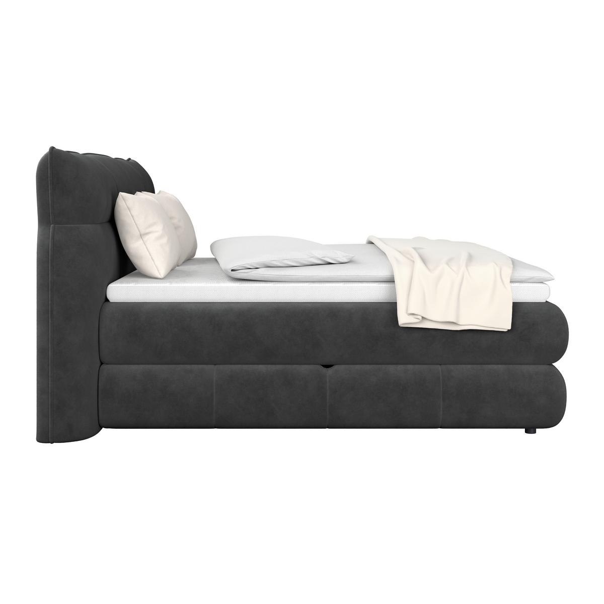 Boxspringbett Carmelo Schwarz 180x200 cm - Schwarz, Trend, Textil (180/200cm)
