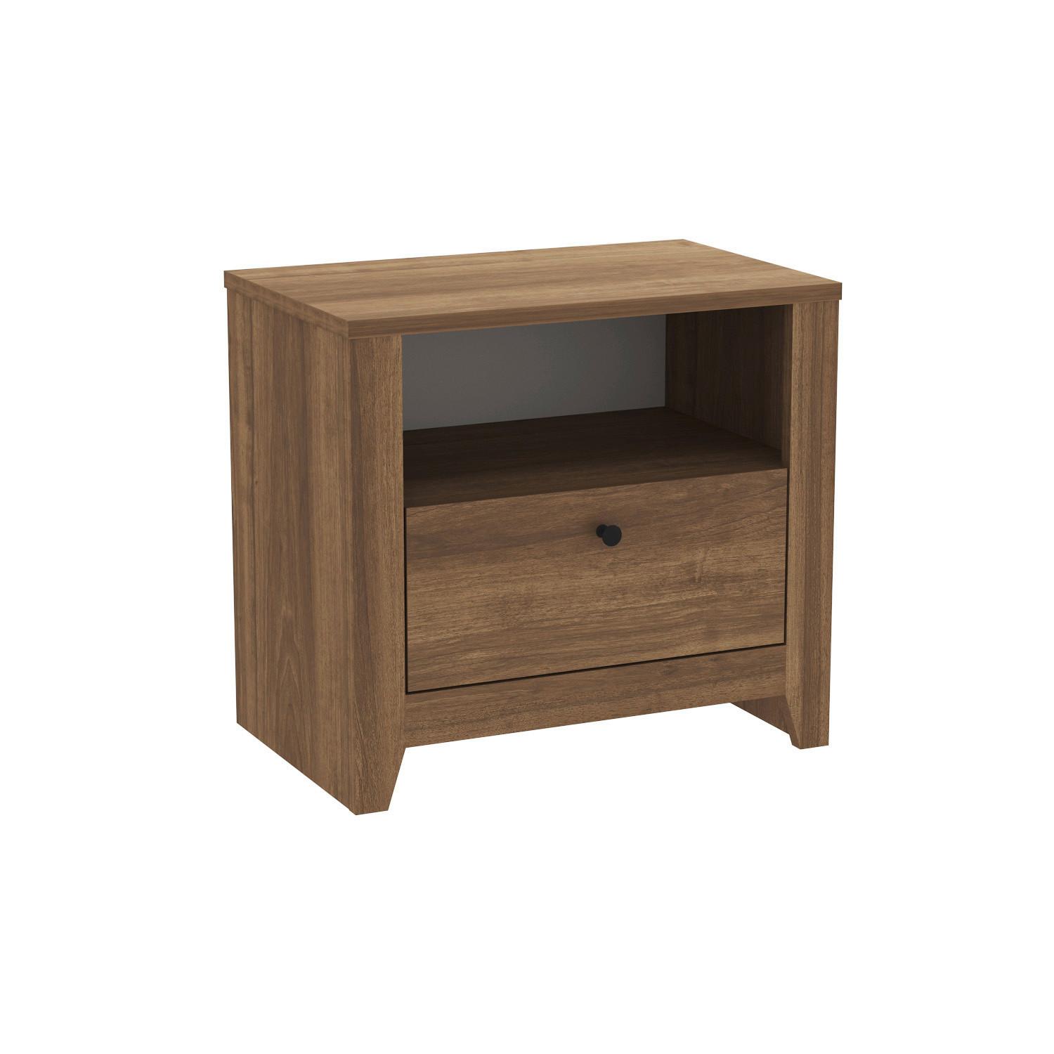 NACHTTISCH Bled Walnussfarben B: 55cm - Walnussfarben/Weiß, Design, Holzwerkstoff (55/35/50cm) - Livetastic