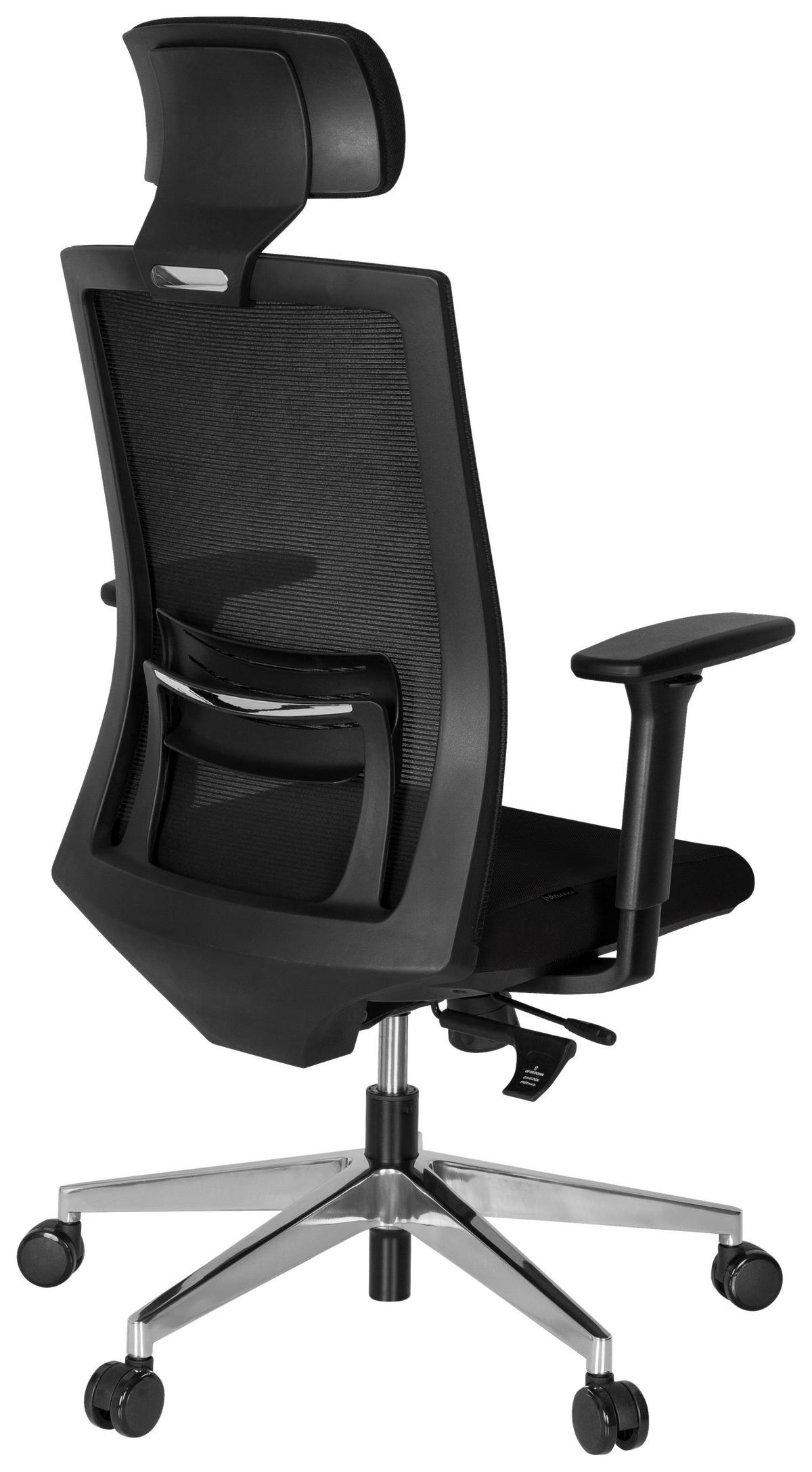 Drehstuhl Captiva Armstützen Schwarz Bis 120kg - Alufarben/Schwarz, MODERN, Kunststoff/Textil (68/131/63cm) - MID.YOU