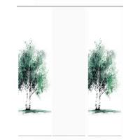 Flächenvorhang Tree 3er Set - Weiß/Grün, Natur, Textil (60/245cm)