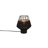 Tischlampe Borka dimmbar Schwarz - Schwarz, ROMANTIK / LANDHAUS, Holz/Metall (17,5/20cm)