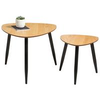 Beistelltisch 2er-set Aars, Eiche/schwarz - Schwarz/Naturfarben, LIFESTYLE, Holz/Holzwerkstoff (40/80/40/60/40/48cm) - MID.YOU