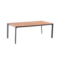 Gartentisch Silea - Anthrazit/Braun, Basics, Kunststoff/Metall (208/100/74cm) - Gardenson