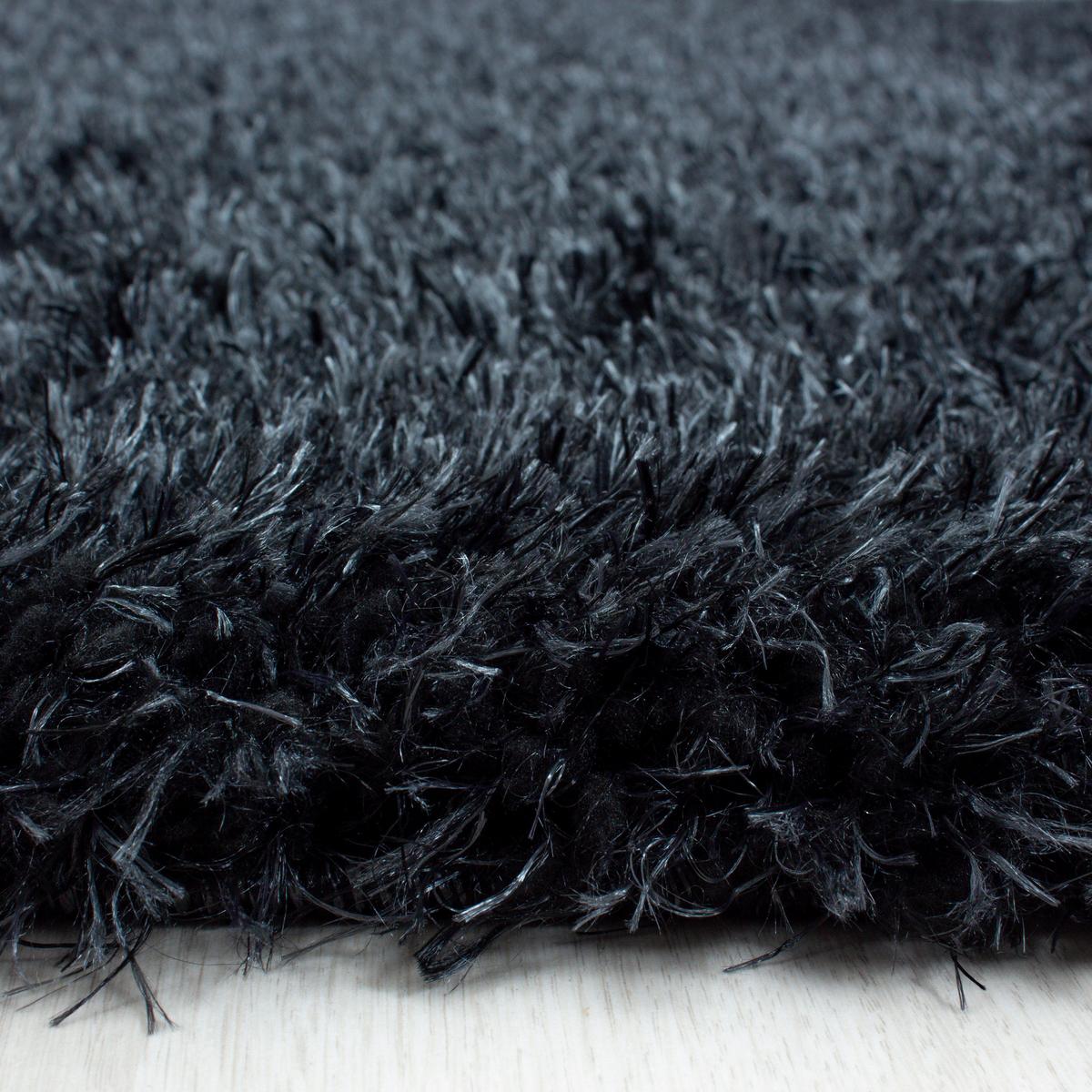 Hochflor Teppich Schwarz Brilliant 240x340 cm - Schwarz, Basics, Textil (240/340cm)