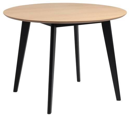 Okrúhly jedálenský stôl ROXBY 105 cm, dub - čierna/farba duba, Modern, kompozitné drevo (105/76/105cm)